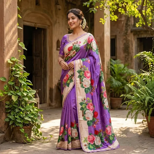 Purple_Silk_Floral_Digital_Printed_Saree_For_Women