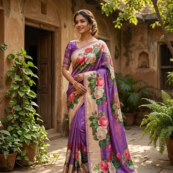 Purple_Silk_Floral_Digital_Printed_Saree_For_Women