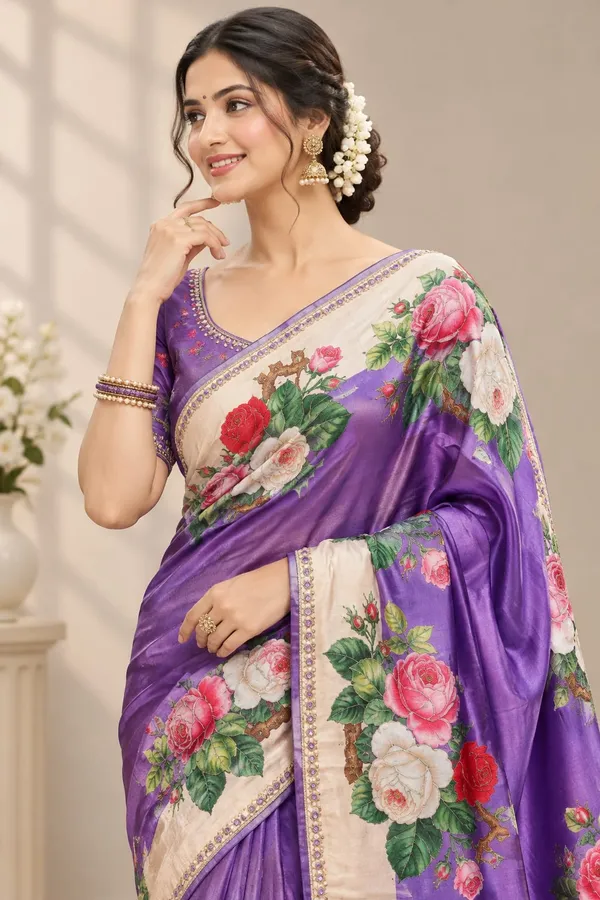 Purple_Silk_Floral_Digital_Printed_Saree_For_Women