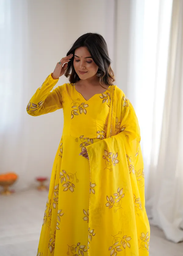 Yellow_Georgette_Gown_with_Dupatta_for_Women