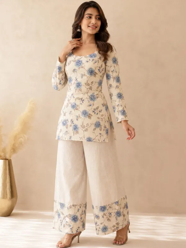Cream_Cotton_Kurta_Palazzo_Co-ord_Set_for_Women