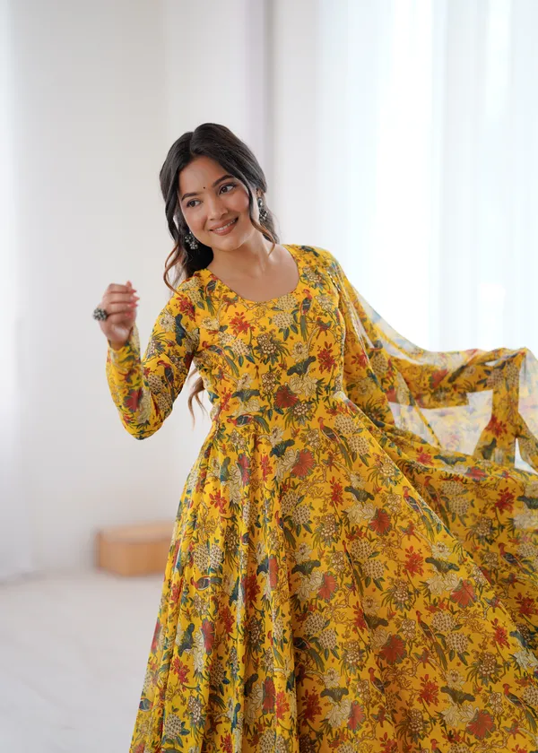 Yellow_Georgette_Gown_with_Dupatta_for_Women