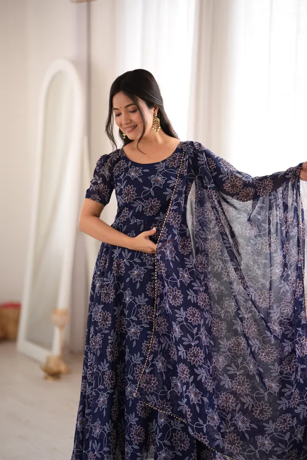 Navy_Blue_Georgette_Gown_With_Dupatta_For_Women