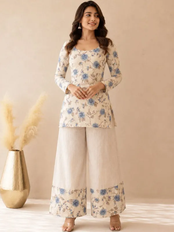Cream_Cotton_Kurta_Palazzo_Co-ord_Set_for_Women