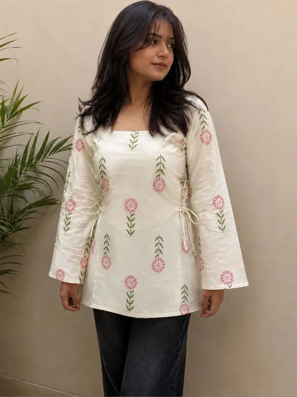 White_Cotton_Short_Kurti_Tunic_for_Women