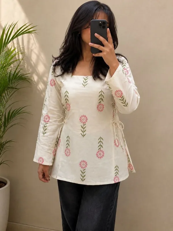 White_Cotton_Short_Kurti_Tunic_for_Women