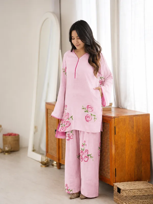 Pink_Cotton_Kurta_Palazzo_Co-ord_Set_for_Women