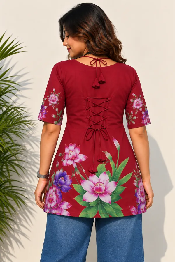 Maroon_Cotton_Short_Kurti_Tunic_for_Women