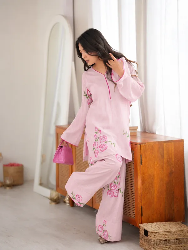 Pink_Cotton_Kurta_Palazzo_Co-ord_Set_for_Women