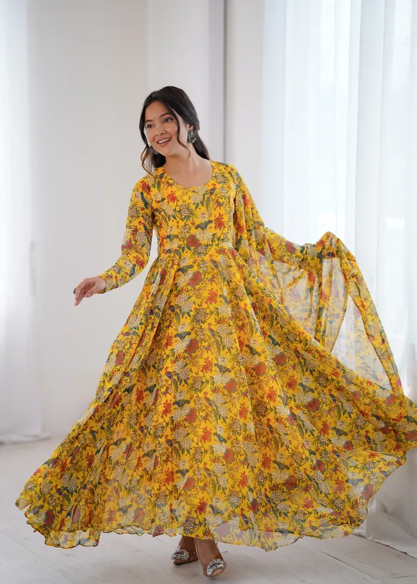Yellow_Georgette_Gown_with_Dupatta_for_Women