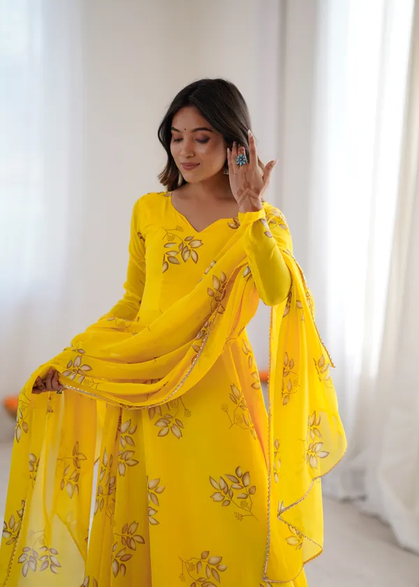 Yellow_Georgette_Gown_with_Dupatta_for_Women