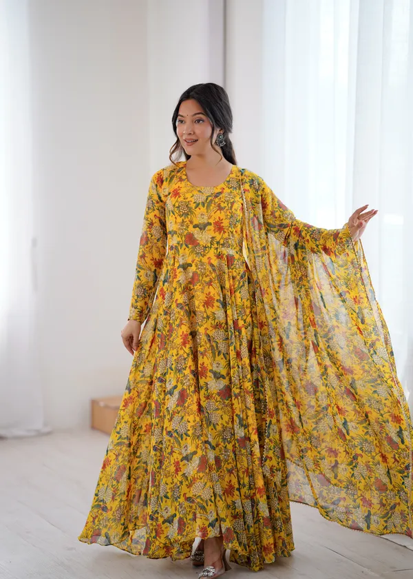 Yellow_Georgette_Gown_with_Dupatta_for_Women