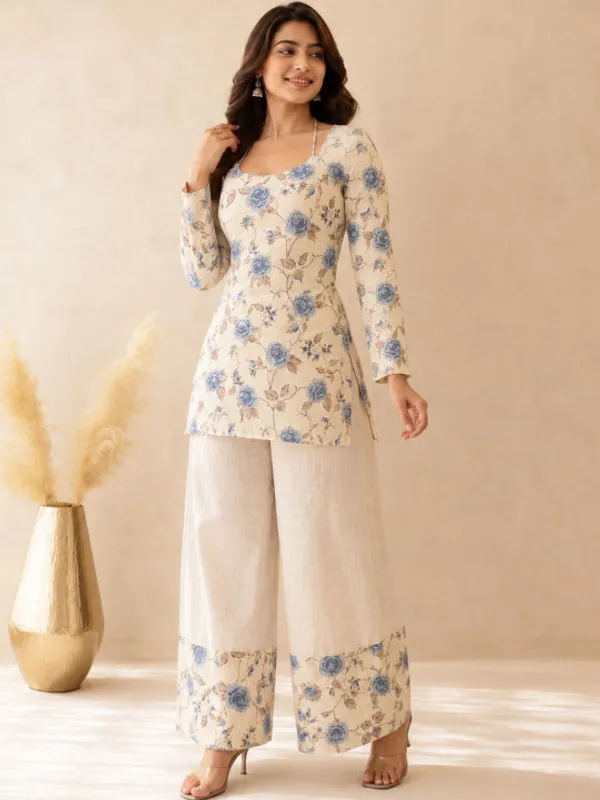 Cream_Cotton_Kurta_Palazzo_Co-ord_Set_for_Women