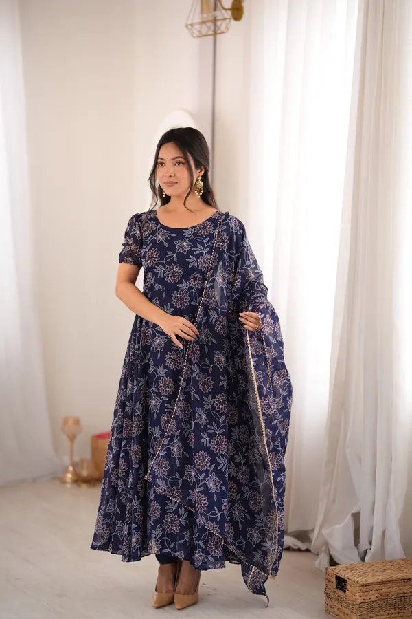 Navy_Blue_Georgette_Gown_With_Dupatta_For_Women