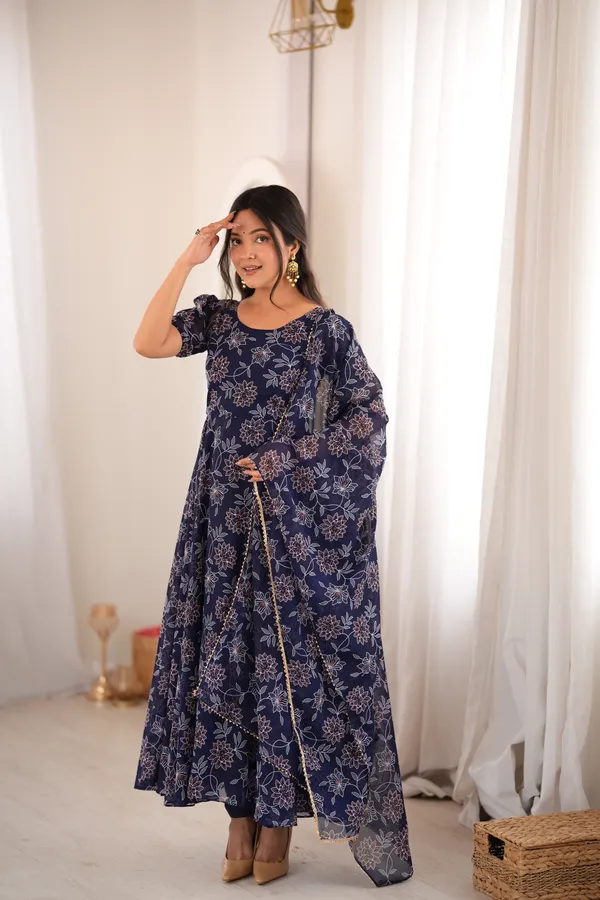 Navy_Blue_Georgette_Gown_With_Dupatta_For_Women