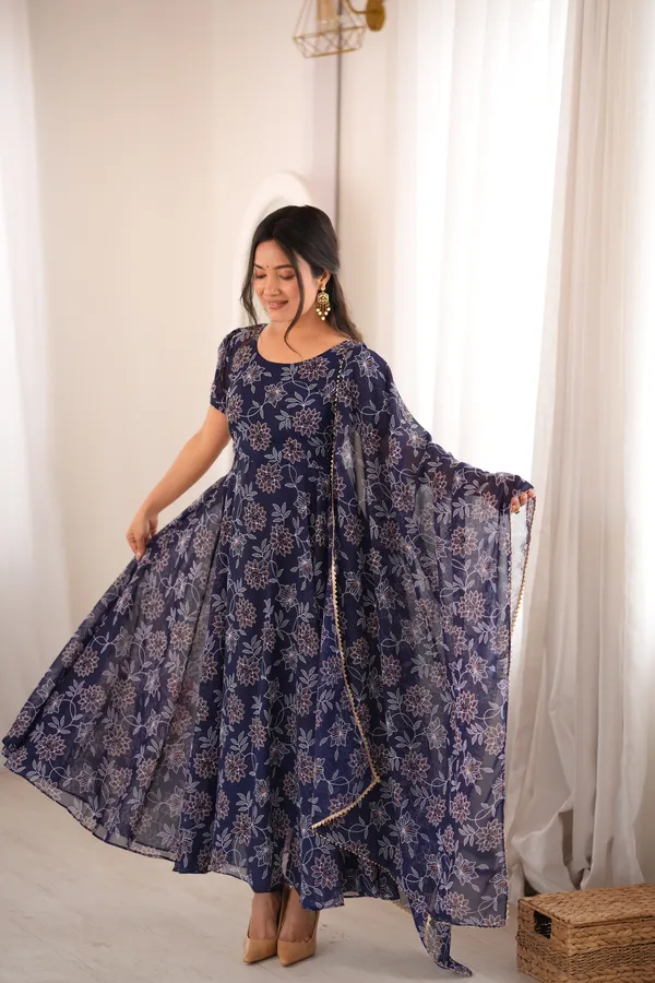 Navy_Blue_Georgette_Gown_With_Dupatta_For_Women