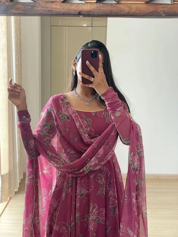 Pink_Georgette_Gown_With_Dupatta_For_Women