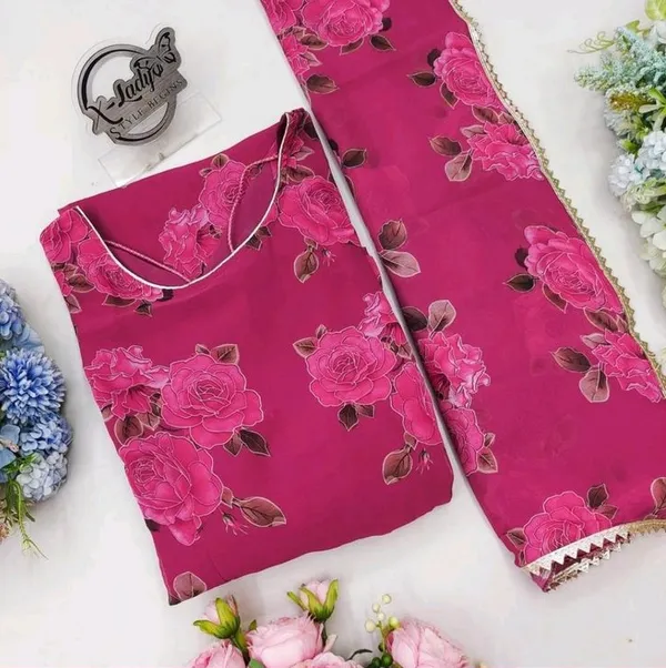 Pink_Georgette_Gown_With_Dupatta_For_Women