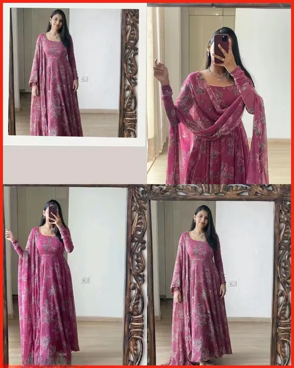 Pink_Georgette_Gown_With_Dupatta_For_Women