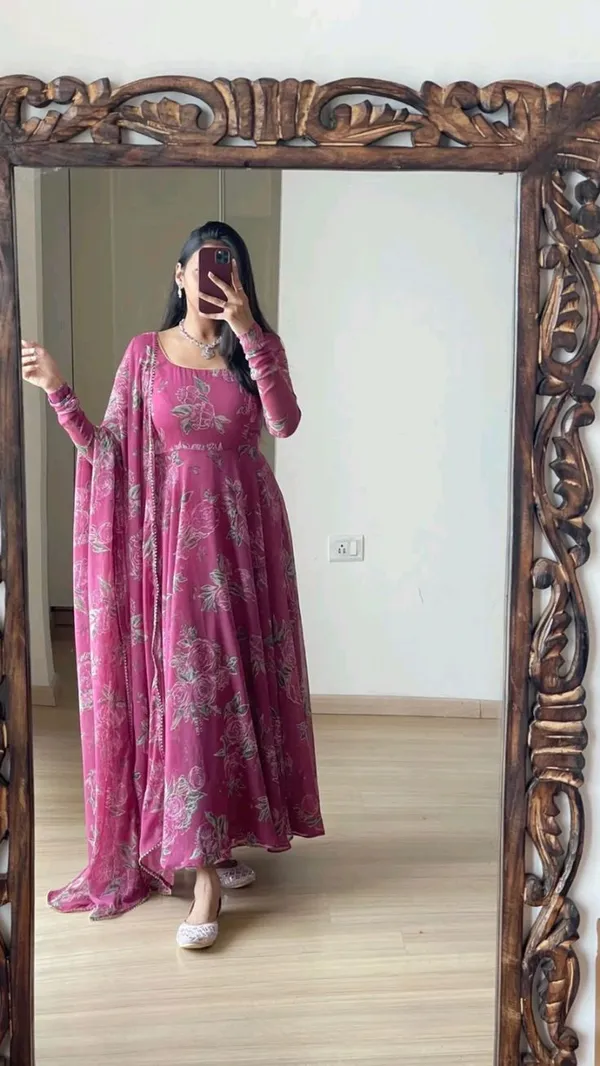 Pink_Georgette_Gown_With_Dupatta_For_Women