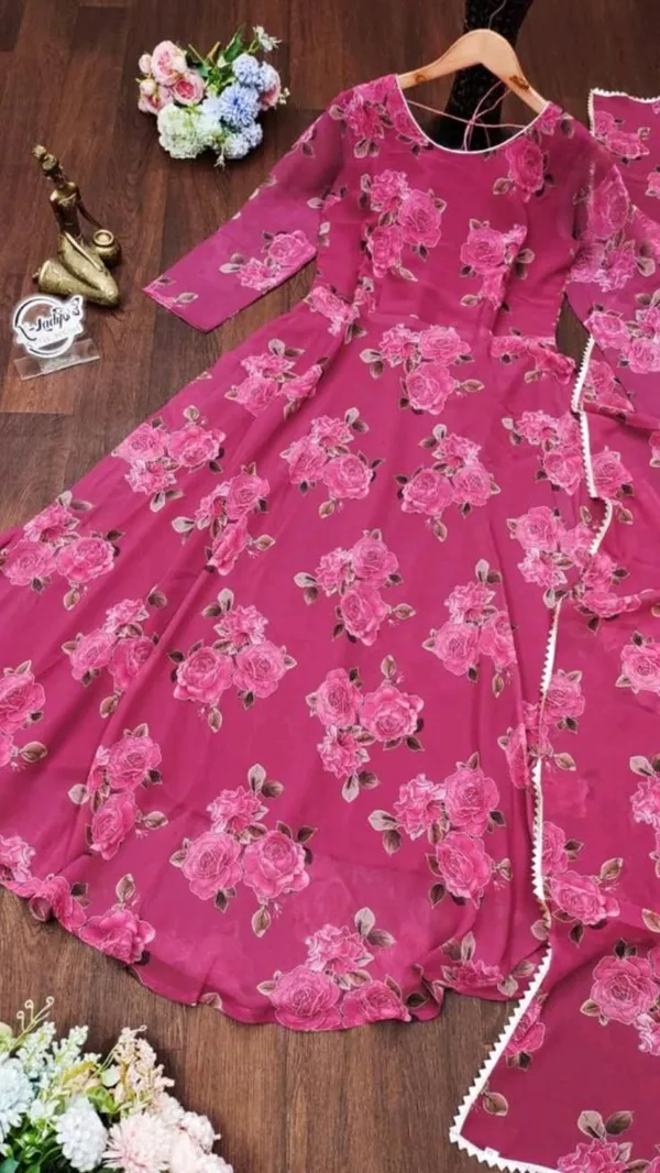 Pink_Georgette_Gown_With_Dupatta_For_Women