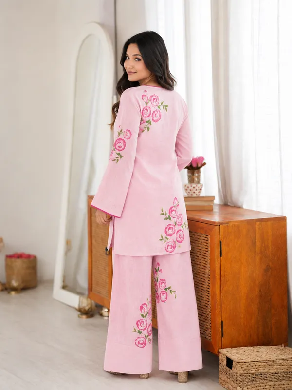 Pink_Cotton_Kurta_Palazzo_Co-ord_Set_for_Women