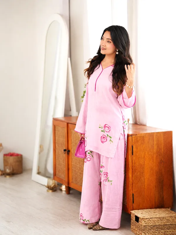 Pink_Cotton_Kurta_Palazzo_Co-ord_Set_for_Women