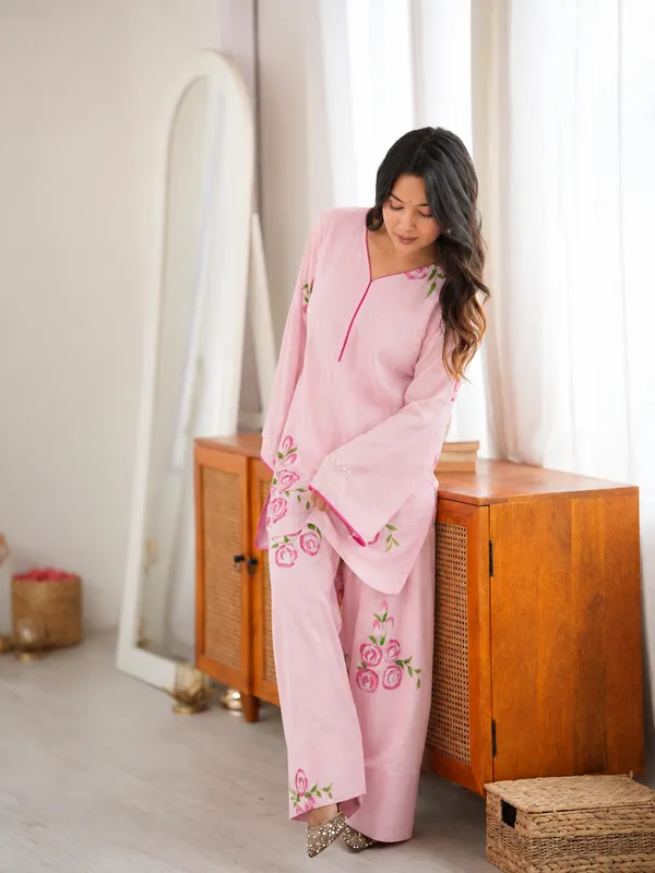 Pink_Cotton_Kurta_Palazzo_Co-ord_Set_for_Women