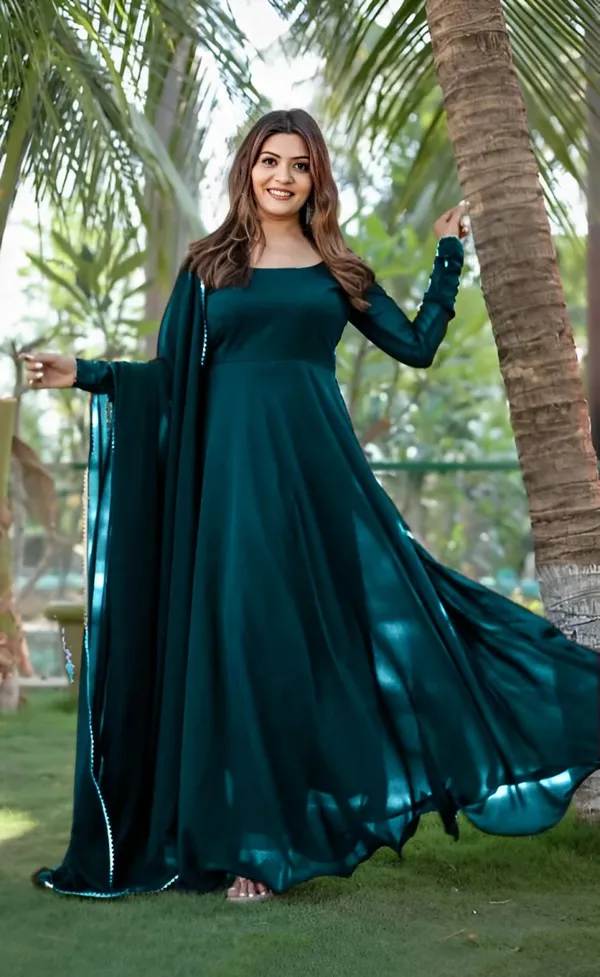 Teal_Georgette_Gown_with_Dupatta_for_Women