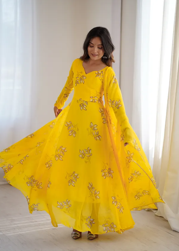 Yellow_Georgette_Gown_with_Dupatta_for_Women