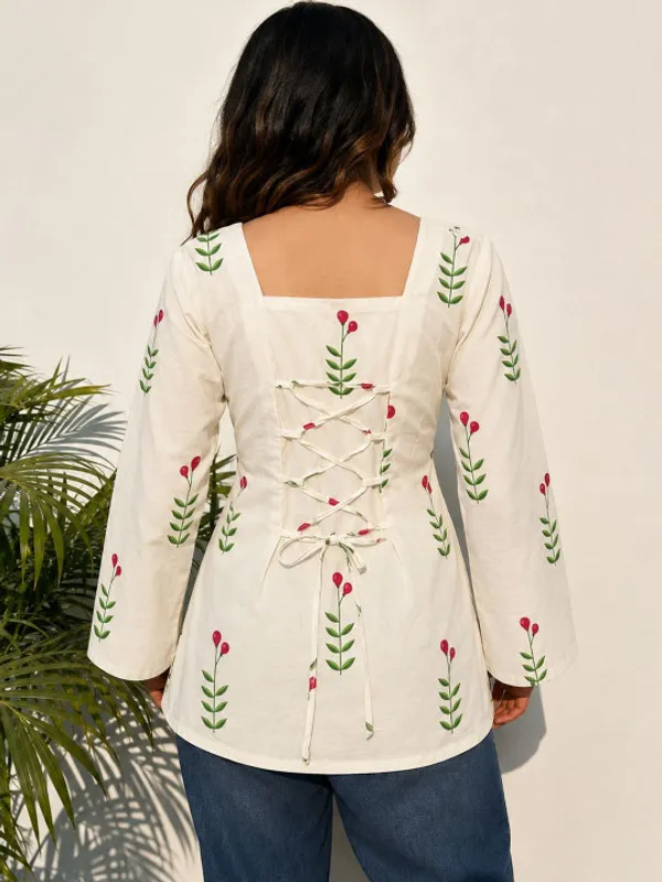 Cream_Cotton_Short_Kurti_Tunic_for_Women