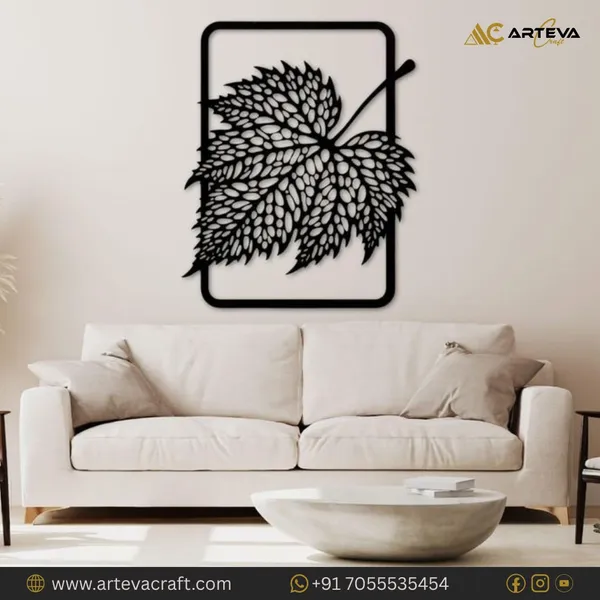 Wood_Modern_Botanical_Leaf_Laser_Cut_Wall_Art_Black