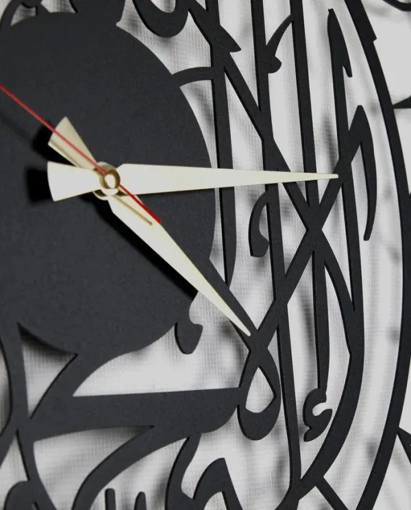 Kalima_Shahada_Islamic_Metal_Wall_Clock_Black_Arabic_Calligraphy