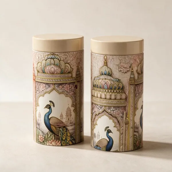 Metal_Traditional_Peacock_Print_Storage_Canisters_Set_Of_2
