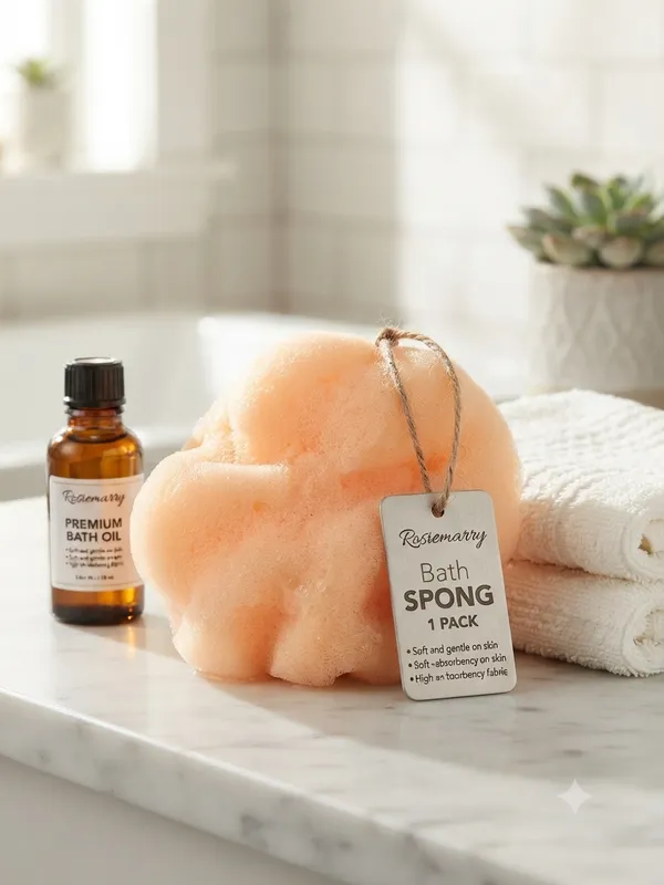Peach_Bath_Sponge_With_Hanging_Loop
