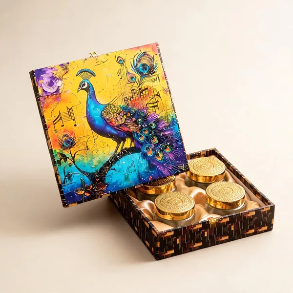 Wooden_Peacock_Design_Four_Compartment_Gift_Box