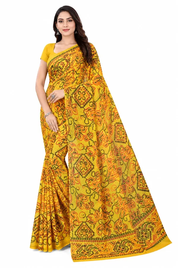 Yellow_Chiffon_Printed_Saree_For_Women