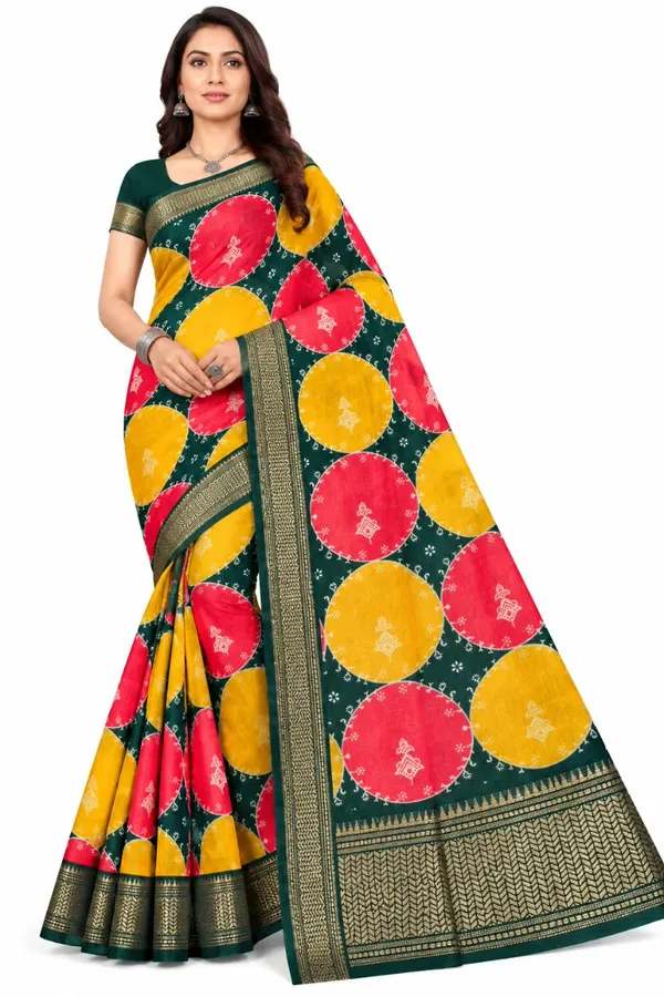 Green_Dola_Silk_Circular_Motif_Print_Saree_For_Women