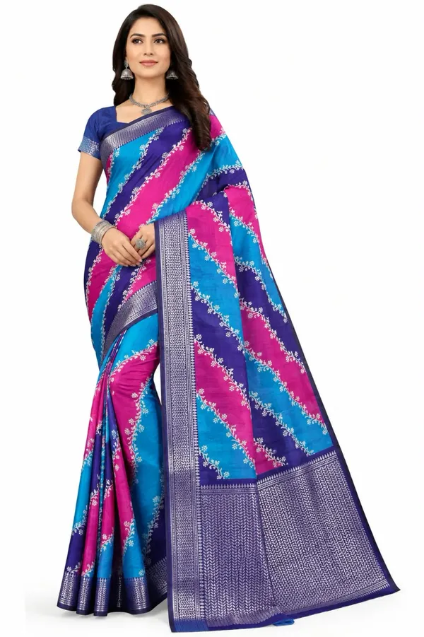 Blue_Dola_Silk_Floral_Print_Saree_For_Women