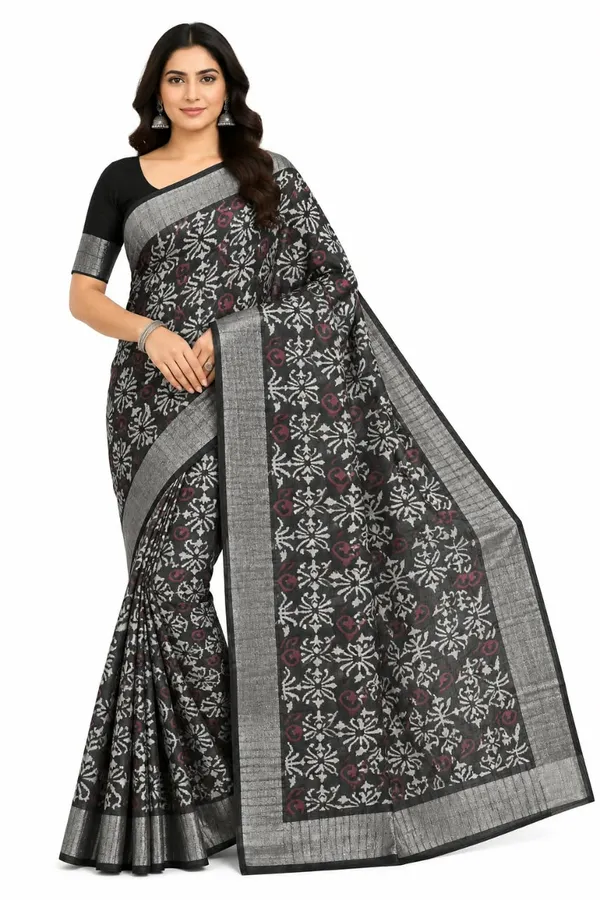 Black_Dola_Silk_Floral_Printed_Saree_For_Women
