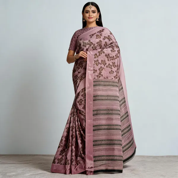 Pink_Georgette_Floral_Printed_Saree_For_Women