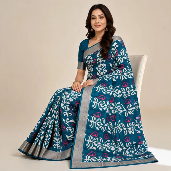 Teal_Dola_Silk_Paisley_Print_Saree_For_Women