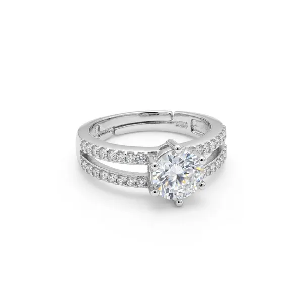 American_Diamond_Olive_Adjustable_Ring_White