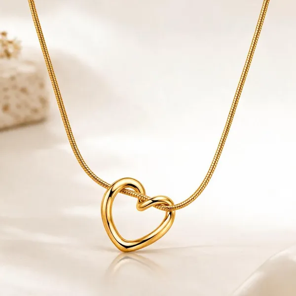 Stainless_Steel_Golden_Heart_Pendant