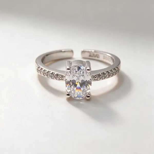 American_Diamond_Hazel_Adjustable_Ring_White