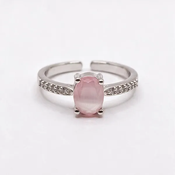 American_Diamond_Hazel_Adjustable_Ring_Pink