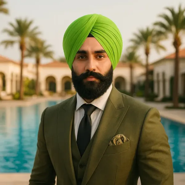Parrot_Green_Cotton_Punjabi_Turban_For_Men