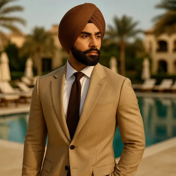 Mahogany_Brown_Cotton_Punjabi_Turban_For_Men