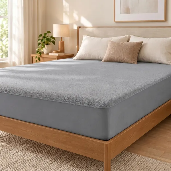 Grey_240_Gsm_Poly_Cotton_Terry_Mattress_Protector