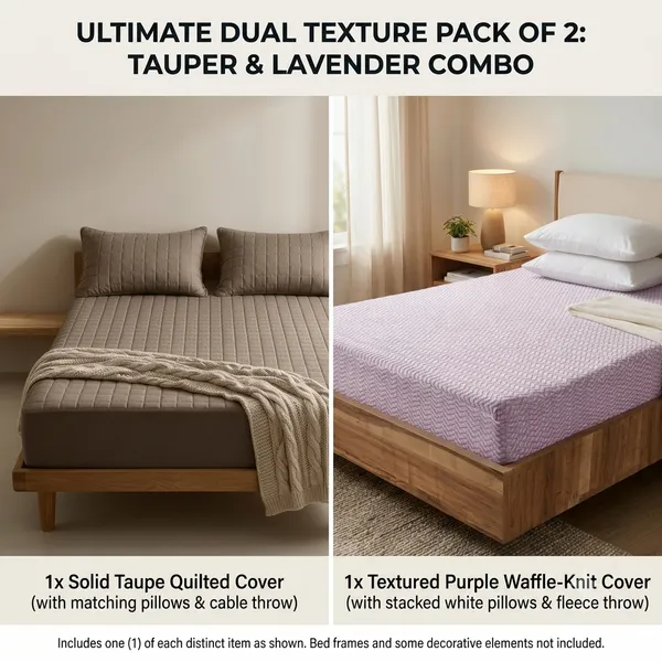 Taupe_Brown_And_Lilac_Purple_Mattress_Protector_Combo_Pack_Of_2